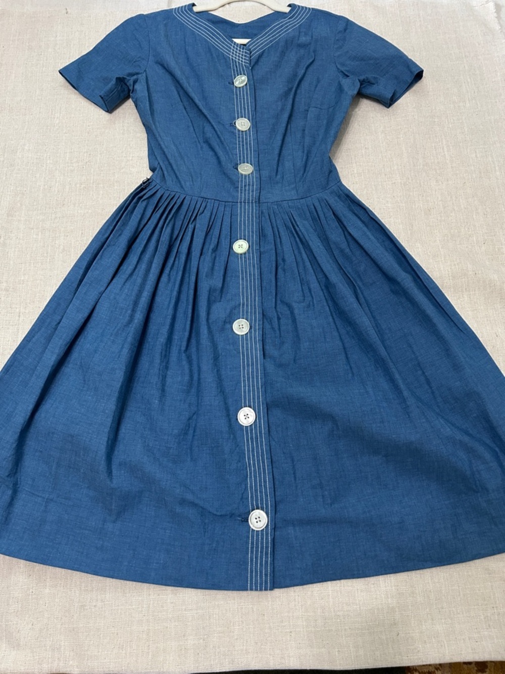 Vintage Dixie Deb Dress Women’s Handmade? Denim Blue Dress Western Full Skirt - Picture 13 of 16